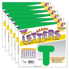 Green 4" Casual Uppercase Ready Letters&reg;, 6 Packs