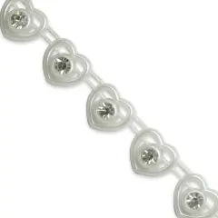 10 yards of Amour 3/8" Mini Heart Rhinestone Trim | 10 yard cut White