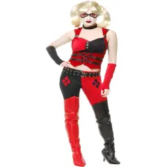 WomensBlack And Red Harley Quinn Style Corset Costume