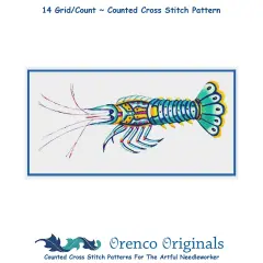 Fallour's Renard's Fantastic CrayFish Counted Cross Stitch Chart Pattern