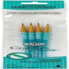Crafter's Choice Black Taklon Round Brush Value Pack 4/Pkg