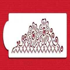 Floral Lace Netting Cake Stencil Tier #3 | C903 by Designer Stencils | Stencils for Royal Icing, Airbrush, Dusting Powder |