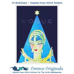 Art Deco Flapper with Pearls Vogue by Helen Dryden Counted Cross Stitch Pattern