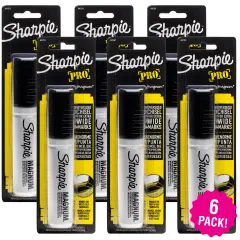 Multipack of 6 - Sharpie Chisel Tip Magnum Permanent Marker-Black