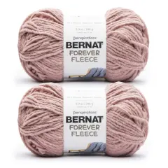Bernat Forever Fleece Rose Hip Yarn - 2 Pack of 280g/9.9oz - Polyester - 6 Super Bulky - 194 Yards - Knitting/Crochet