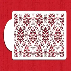 6-Inch Royal Damask Cake Stencil | C911 by Designer Stencils | Stencils for Royal Icing, Airbrush, Dusting Powder |