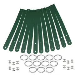 Blank Leather Keyrings 12 Pack &ndash; Pre-Cut Blanks with Hardware for Hot, Foil Stamping & Engraving Green
