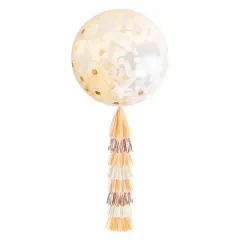 Jumbo Confetti Balloon & Tassel Tail - Peach & Rose Gold