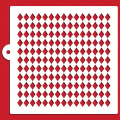 Harlequin Miniprint Cake Stencil | C926 by Designer Stencils | Cake Decorating Tools | Baking Stencils for Royal Icing, Airbrush, Dusting Powder | Reusable Plastic Food Grade Stencil for Cakes | Easy to Use & Clean Cake Stencil