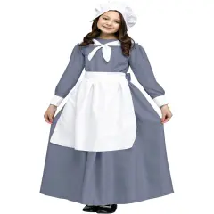 American Colonial Pioneer Pilgrim Girl's Costume