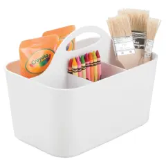 mDesign Plastic Storage Caddy Tote for Sewing & Craft Supplies, Small