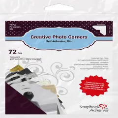 Scrapbook Adhesives Paper Photo Corners Self-Adhesive 72/Pkg-.5" Variety Pack