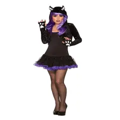 Adult's Womens Black Cat Faux Animal Shrug Costume Accessory