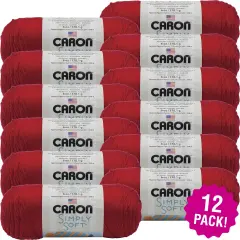 Multipack of 12 - Caron Simply Soft Solids Yarn-Harvest Red
