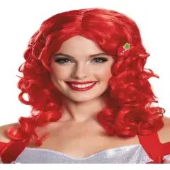 Strawberry Shortcake Deluxe Adult Red Wig Womens Costume Accessory
