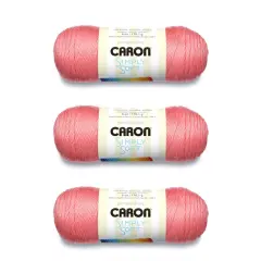 Caron Simply Soft Strawberry Yarn - 3 Pack of 170g/6oz - Acrylic - 4 Medium (Worsted) - 315 Yards - Knitting/Crochet