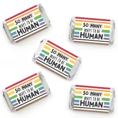 Big Dot of Happiness So Many Ways to Be Human - Mini Candy Bar Wrapper Stickers - Pride Party Small Favors - 40 Count
