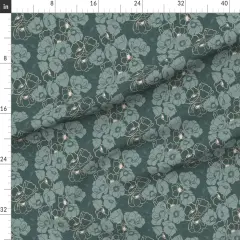 Various Fabrics by the Yard or Fat Quarter Emerald Modern Floral Botanical Blush Custom Printed Fabric by Spoonflower