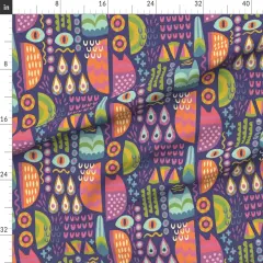 Various Fabrics by the Yard or Fat Quarter Whimsical Strigiforme Raptor Modern Custom Printed Fabric by Spoonflower