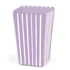 Big Dot of Happiness Purple Stripes - Simple Party Favor Popcorn Treat Boxes - Set of 12