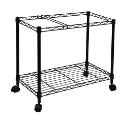 Oceanstar Portable 1-Tier Metal Rolling File Cart Black