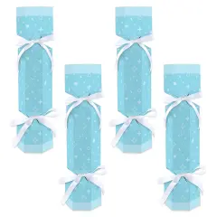 Big Dot of Happiness Blue Confetti Stars - No Snap Simple Party Table Favors - DIY Cracker Boxes - Set of 12