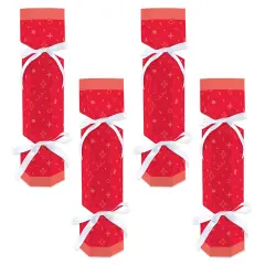 Big Dot of Happiness Red Confetti Stars - No Snap Simple Party Table Favors - DIY Cracker Boxes - Set of 12