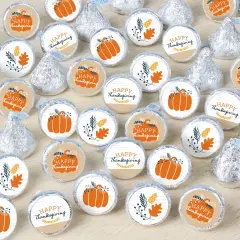 Big Dot of Happiness Happy Thanksgiving - Fall Harvest Party Small Round Candy Stickers - Party Favor Labels - 324 Count