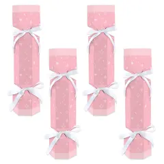 Big Dot of Happiness Pink Confetti Stars - No Snap Simple Party Table Favors - DIY Cracker Boxes - Set of 12