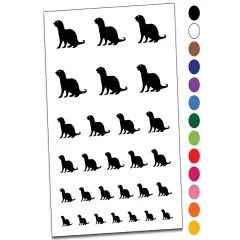 Sea Otter Silhouette Temporary Tattoo Water Resistant Fake Body Art Set Collection Light Pink