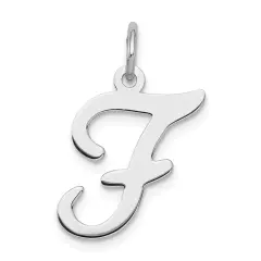 Sterling Silver Stamped Initial Letter F Charm Pendant Jewerly 20mm x 12mm