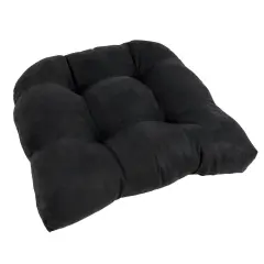 19-inch U-Shaped Micro Suede Tufted Dining Chair Cushion - Black
