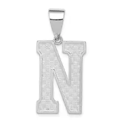 Sterling Silver Initial N Charm Jewerly 35mm x 15mm
