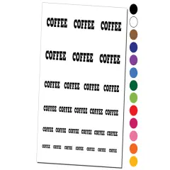 Coffee Fun Text Temporary Tattoo Water Resistant Fake Body Art Set Collection Purple