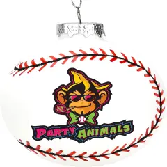 Tree Buddees x Party Animals Baseball 3D Shaped Glass Christmas Ornament (Party Animals Ball)