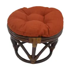 18-inch Round Spun Polyester Tufted Footstool Cushion - Cinnamon