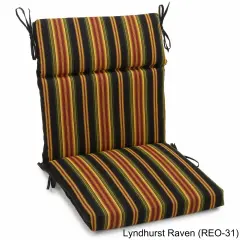 22-inch by 45-inch Spun Polyester Outdoor Squared Seat/Back Chair Cushion - Lyndhurst Raven