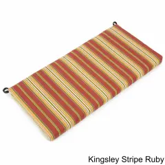 45-inch by 19-inch Outdoor Spun Polyester Loveseat Cushion - Kingsley Stripe Ruby