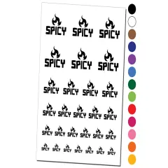 Spicy Fire Temporary Tattoo Water Resistant Fake Body Art Set Collection Light Blue