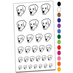 Labrador Dog Artsy Contour Line Temporary Tattoo Water Resistant Fake Body Art Set Collection Purple