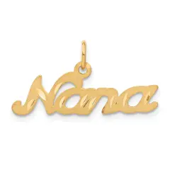 10K Yellow Gold Nana Charm Grandma Jewelry FindingKing 15 X 29mm
