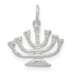 Sterling Silver Menorah Charm Jewerly 13mm x 15mm