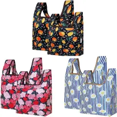 Wrapables JoliBag Collection Reusable Shopping Bag (Set of 6) Oranges & Lemons