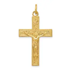 Silver Gold Plated INRI Crucifix Pendant Jewerly 72.8mm x 39.8mm