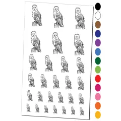 Magnificent Barn Owl Temporary Tattoo Water Resistant Fake Body Art Set Collection Black