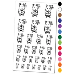 Shocked Syrian Teddy Bear Hamster Temporary Tattoo Water Resistant Fake Body Art Set Collection Light Pink