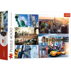 4000 piece Jigsaw Puzzles, New York - collage, NYC, Statue of Liberty, Brooklyn Bridge, Adult Puzzles, Trefl 45006
