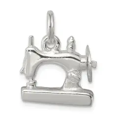 Sterling Silver Sewing Machine Charm Pendant Jewelry 14mm x 17mm
