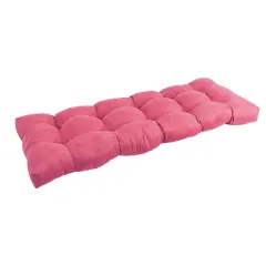 46-inch by 19-inch Tufted Solid Microsuede Bench Cushion Pink-Color