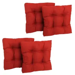 19-inch Squared Spun Polyester Tufted Dining Chair Cushion (Set of Four) - Papprika